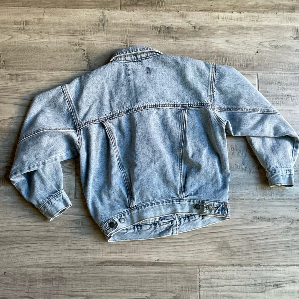 Katie J NYC Montauk Denim Jacket Acid Wash Blue Classic Layering SZ Tween XL